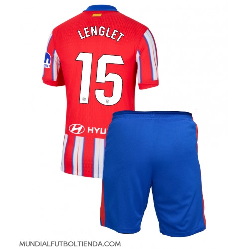 Camiseta Atletico Madrid Clement Lenglet #15 Primera Equipación Replica 2024-25 para niños mangas cortas (+ Pantalones cortos)